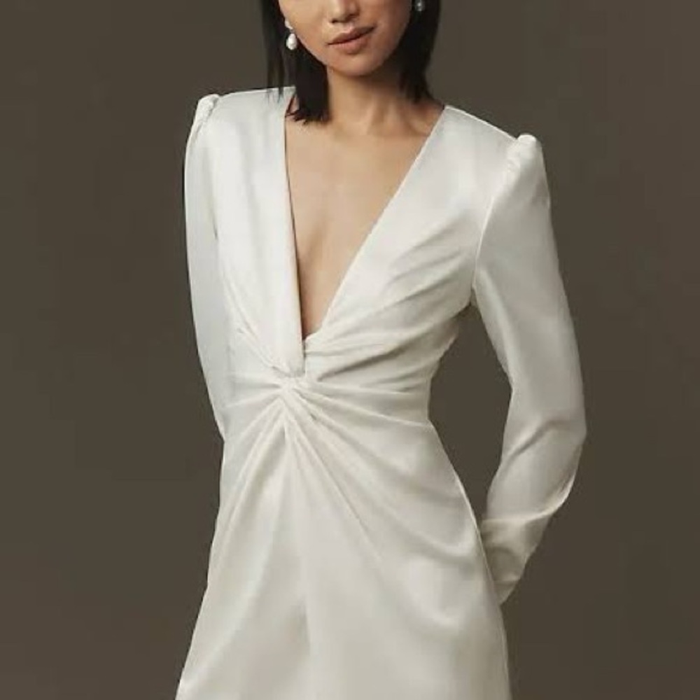 Bhldn Maya Long Sleeve Twist Detail Dress